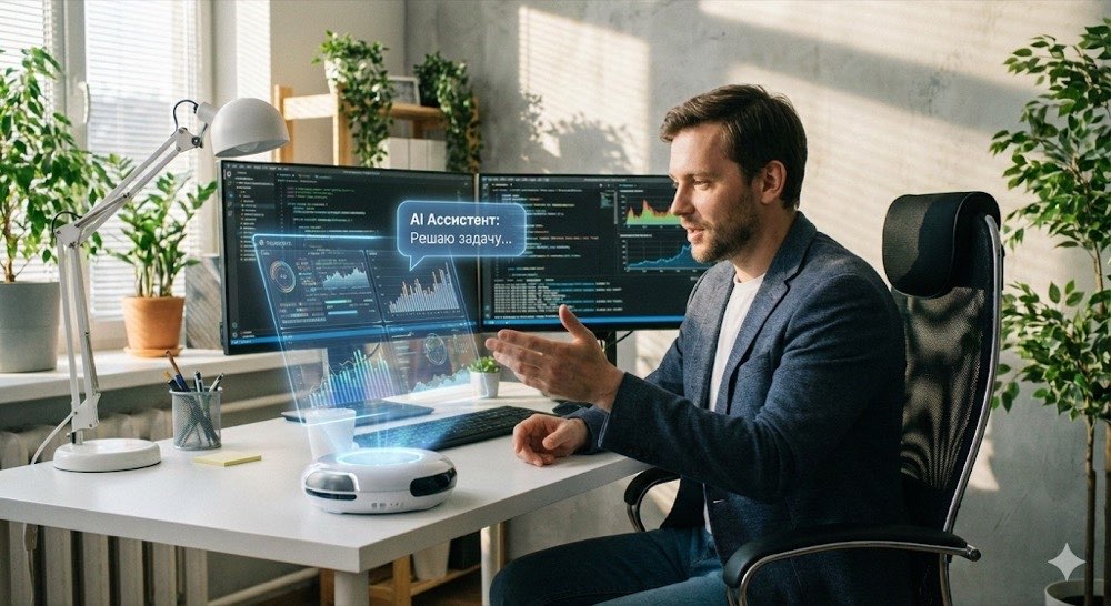 Умный AI ассистент за работой